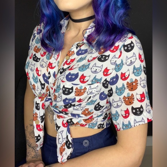 Cute Cropped Kitten Collar Top - Picture 3 of 6